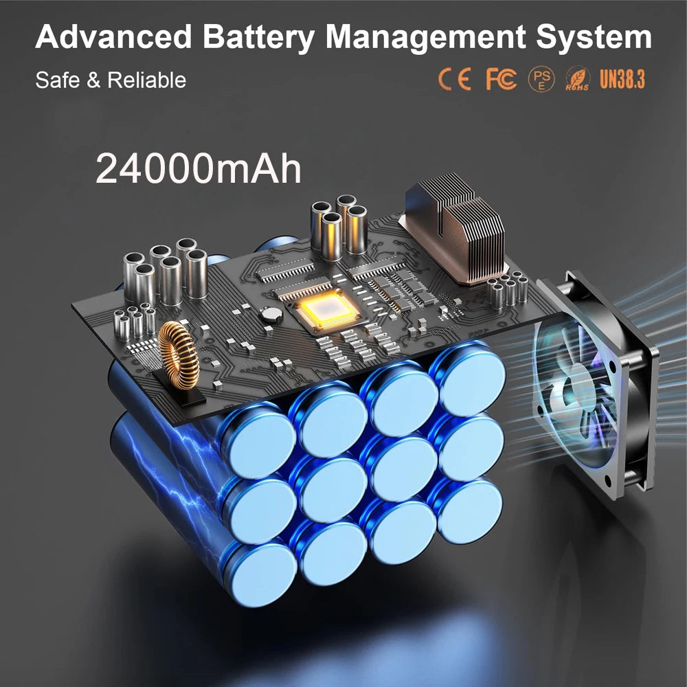 Gaiaray 100W Portable Power Station 24000mAh LiFePO4 Charging Energy Station Solar Generator AC110V 220V Power Bank for Camping