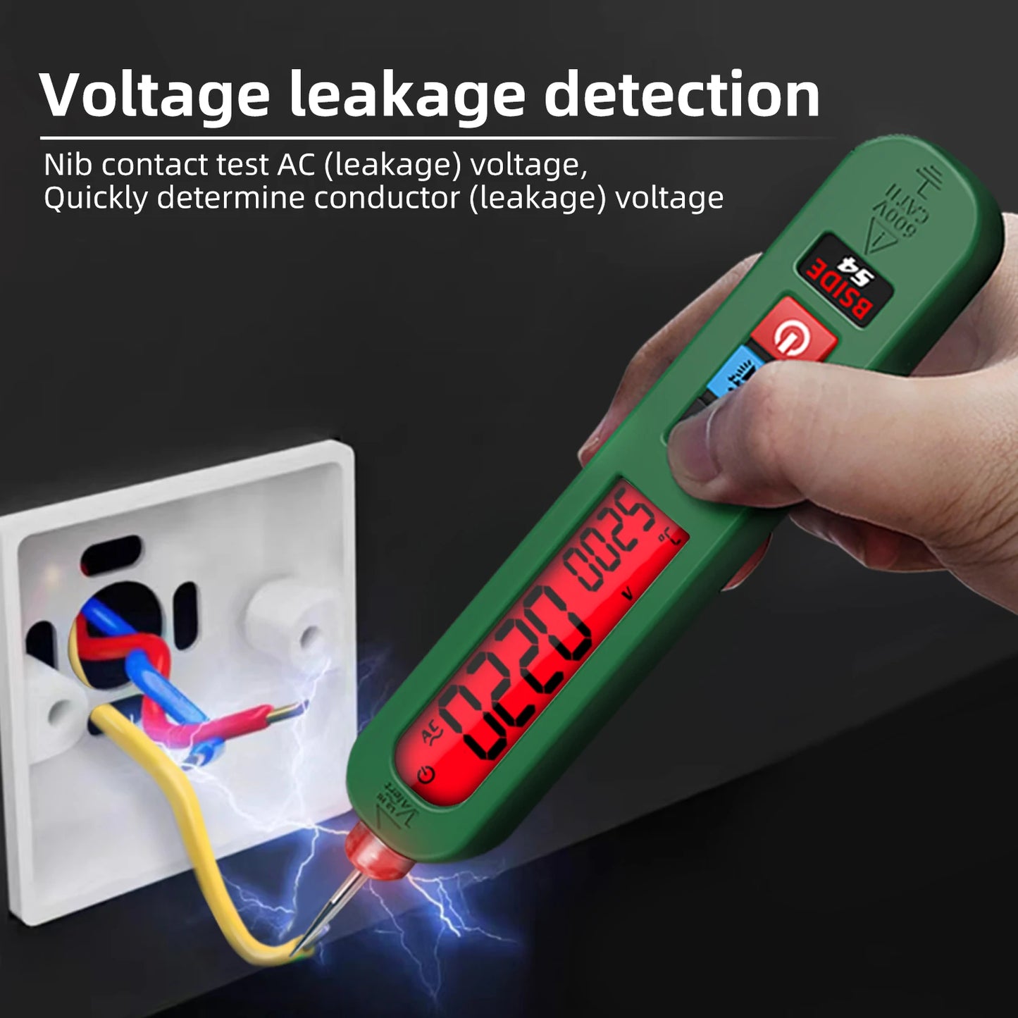 BSIDE Voltage Tester Pen 12V-300V Non-Contact Detection Leakage Live Wire Breakpoint Finder Portable Household Voltage Meter USB