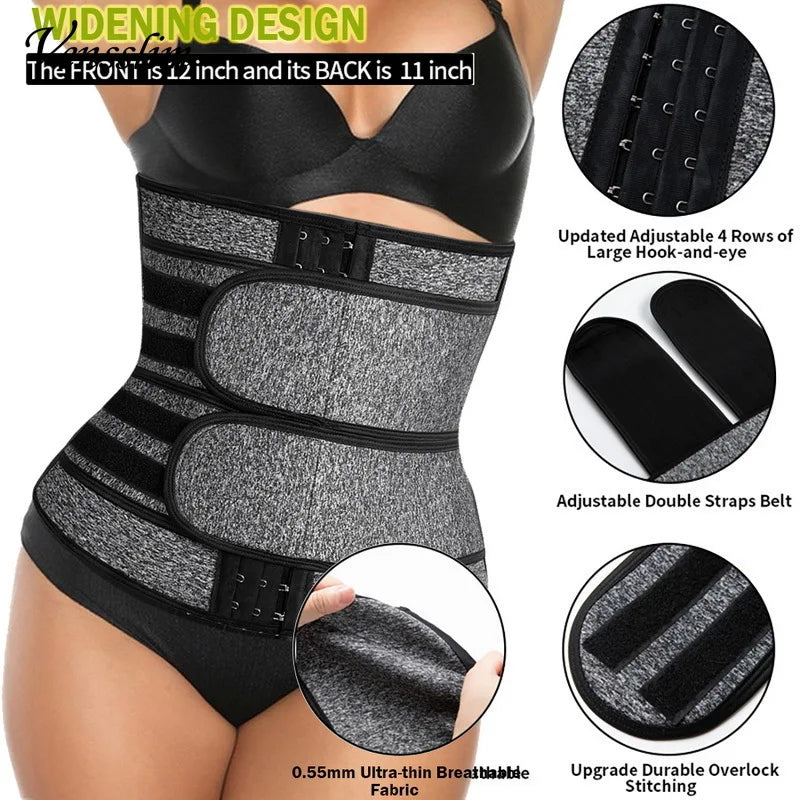 Shapewear for Women Waist Trainer Corset Trimmer Belt for Women Weight Loss Sweat Strap Body Shaper Belly Cincher Sports Girdle Fat Burner Band