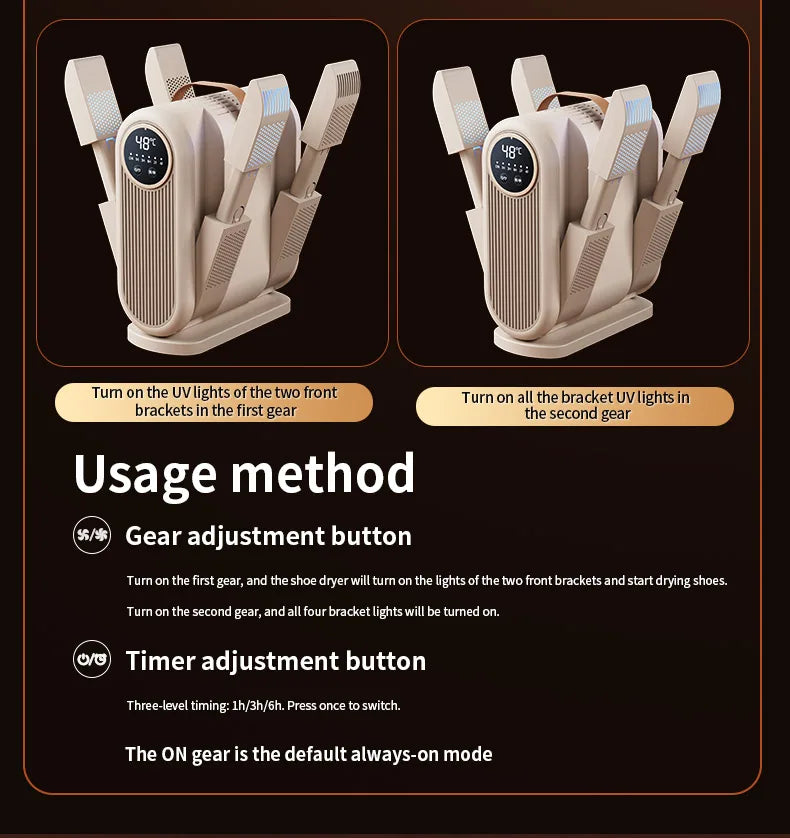 Six-Arm Foldable Shoe Dryer