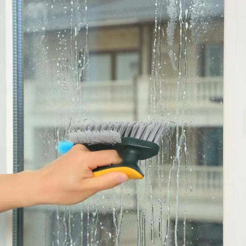 Multi-Surface Deep Gap Cleaning Brush - Flexible Scrubber for Bathroom Tiles, Grout, Corners & Toilets with Ergonomic Handle