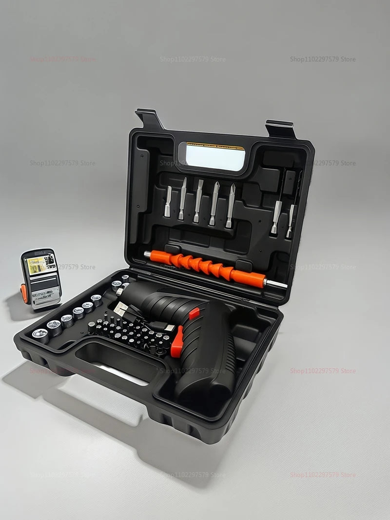 47pcs Rechargeable Electric Screwdriver Kit 3.6V Cordless Lithium Power Tool Set Foldable Home DIY Repair
