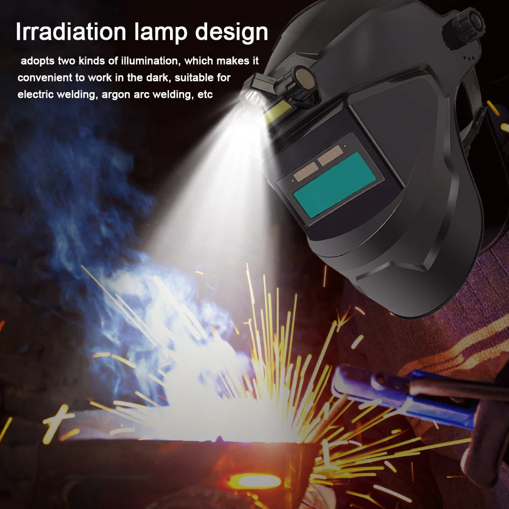 Auto Darkening Welding Facemask Automatic Variable Light Adjustment Large View Welding Masks for Arc Welding Grinding Cutting
