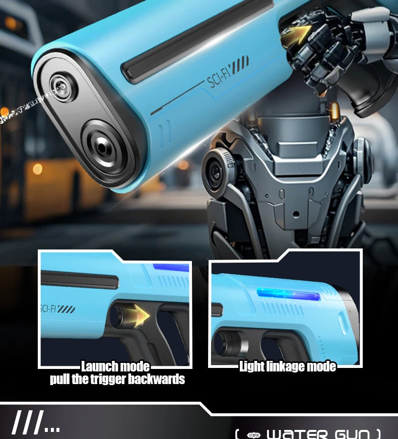 Electric Automatic Water Storage Gun Toys Portable Children Summer Beach Outdoor Fight Fantasy Spray Gun Toys Boy Kid Adult Game