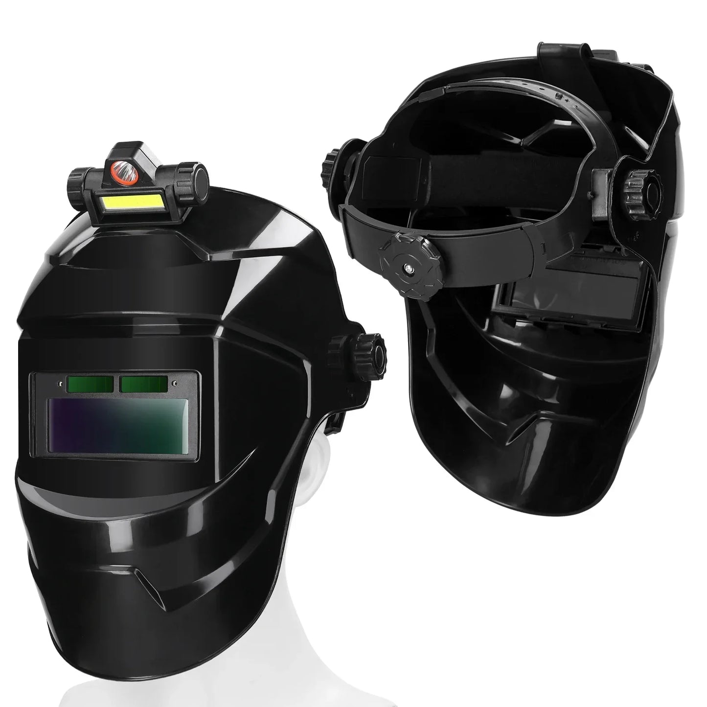 Automatic Dimming Welding Facemask Large View True Color Auto Darkening Welding Facemask 130℃ High Temperature Resistant