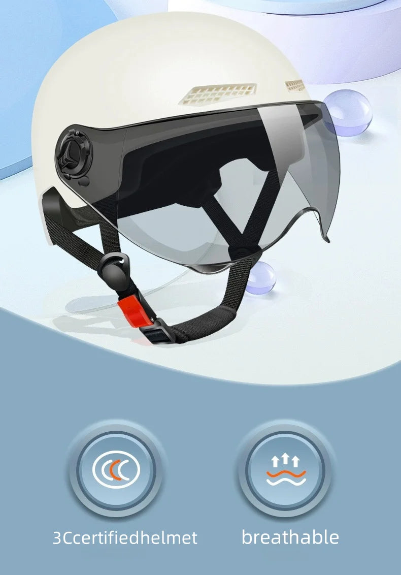 Men's motorcycle helmet - Comfortable and breathable. Bicycle and electric vehicle helmet - 3C certified safety equipment.