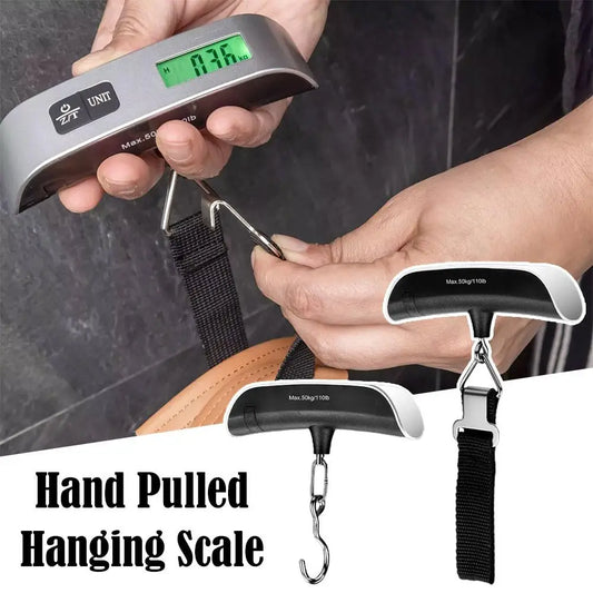 High Precision Portable Scale Digital LCD Display Hanging Bearing 110lb/50kg Baggage Bag Steelyard Hook Balance Scale Tools