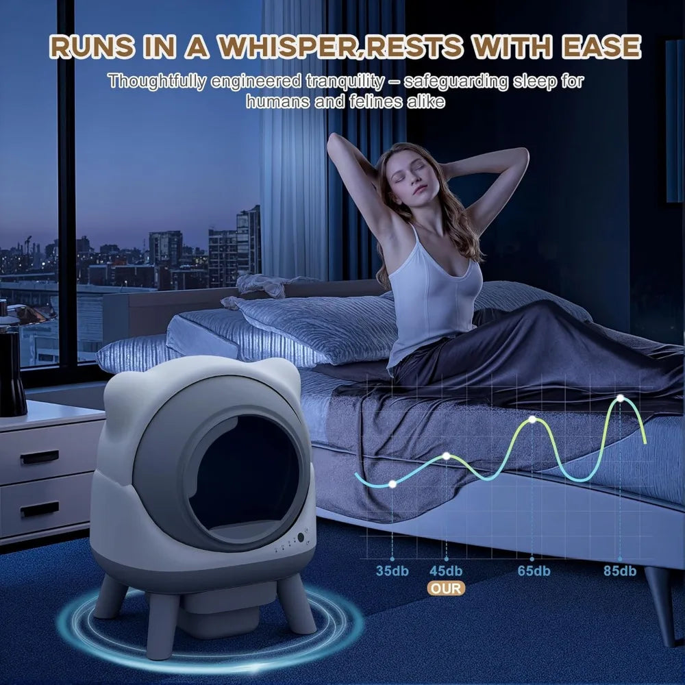 Automatic Self-Cleaning Cat Litter Box – App Controlled, Extra Large Capacity for Multi-Cat Households, Includes Litter