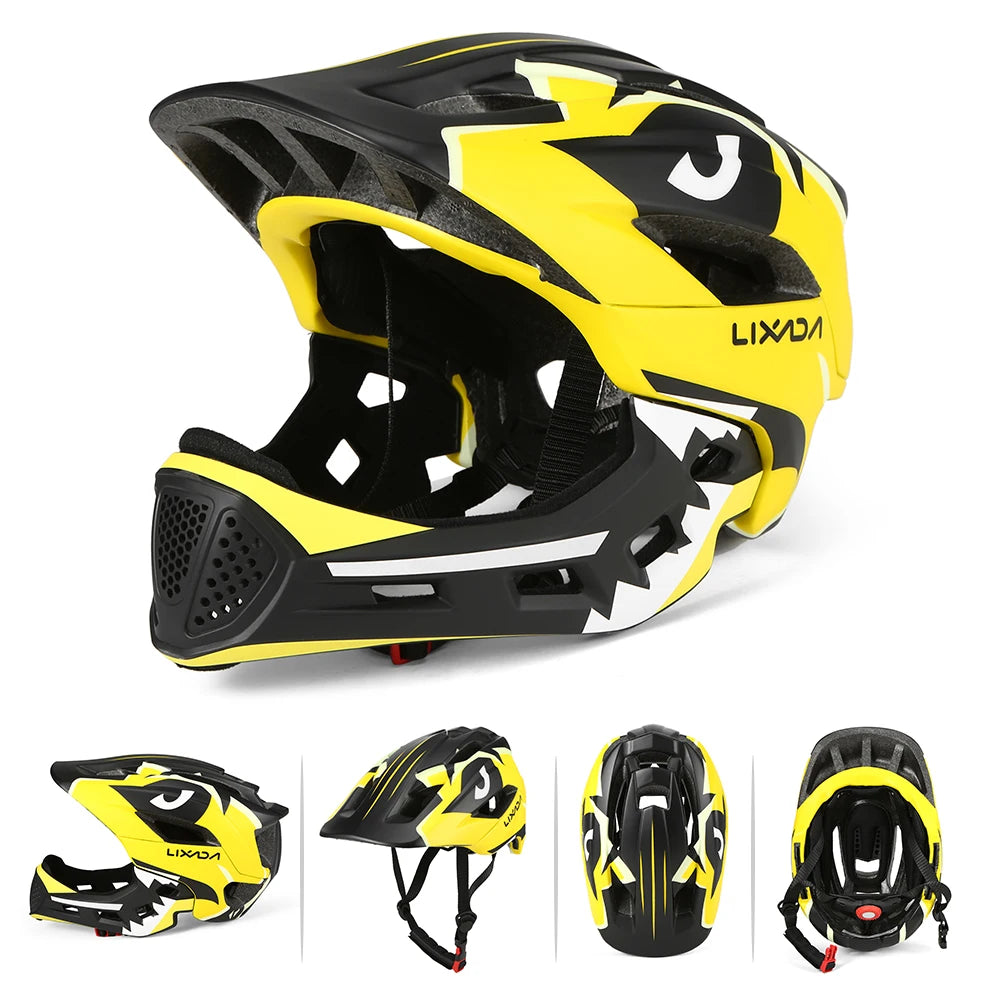 Lixada Kids Detachable Full Face Helmet Children Sports Safety Helmet for Cycling Skateboarding Roller Skating