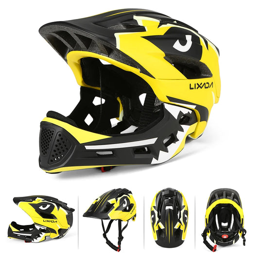 Lixada Kids Detachable Full Face Helmet Children Sports Safety Helmet for Cycling Skateboarding Roller Skating