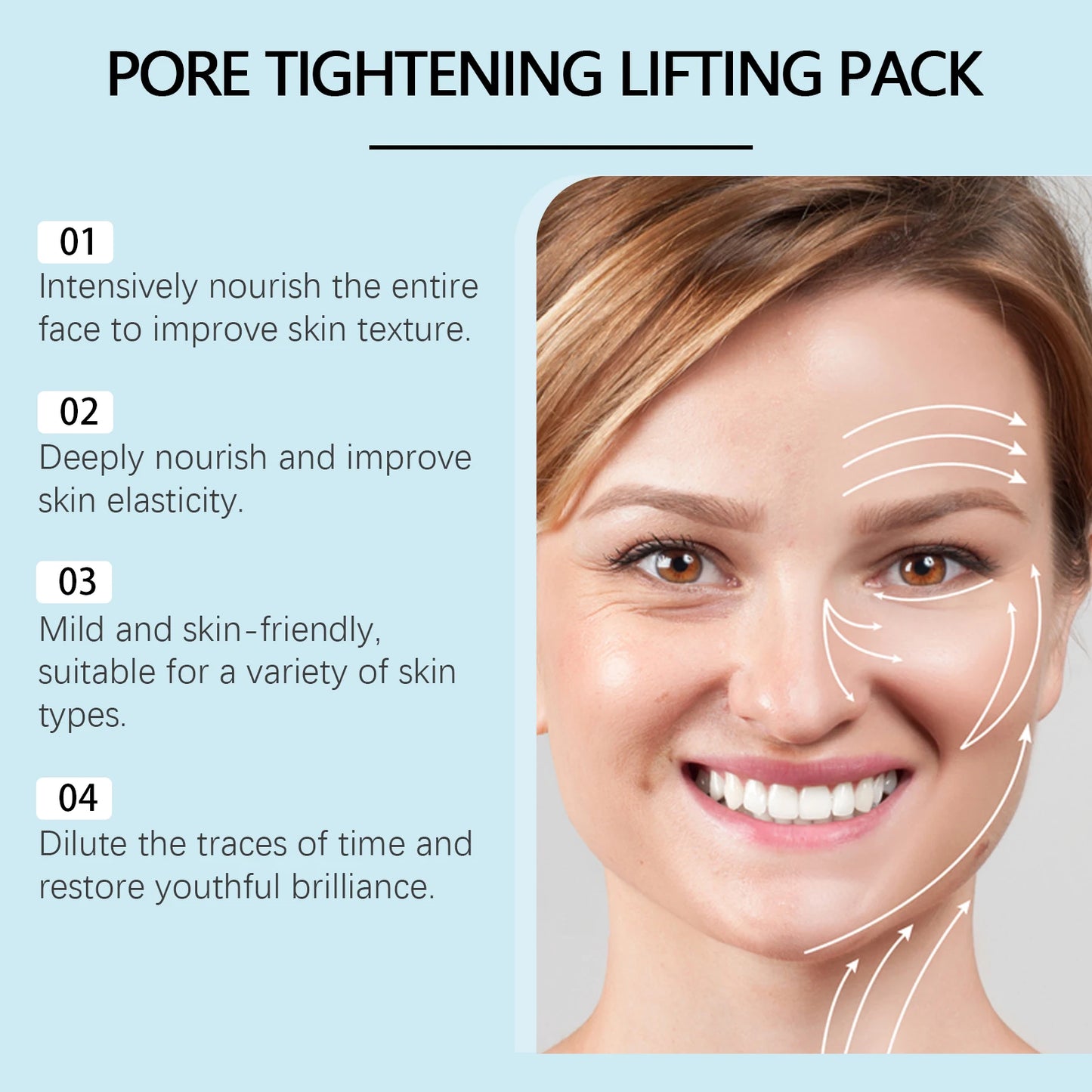 Centella Asiatica Pore Tightening Mask Blackhead Remover Shrink Pore Apply Facial Mask Repair Lifting Face Care 8PCS