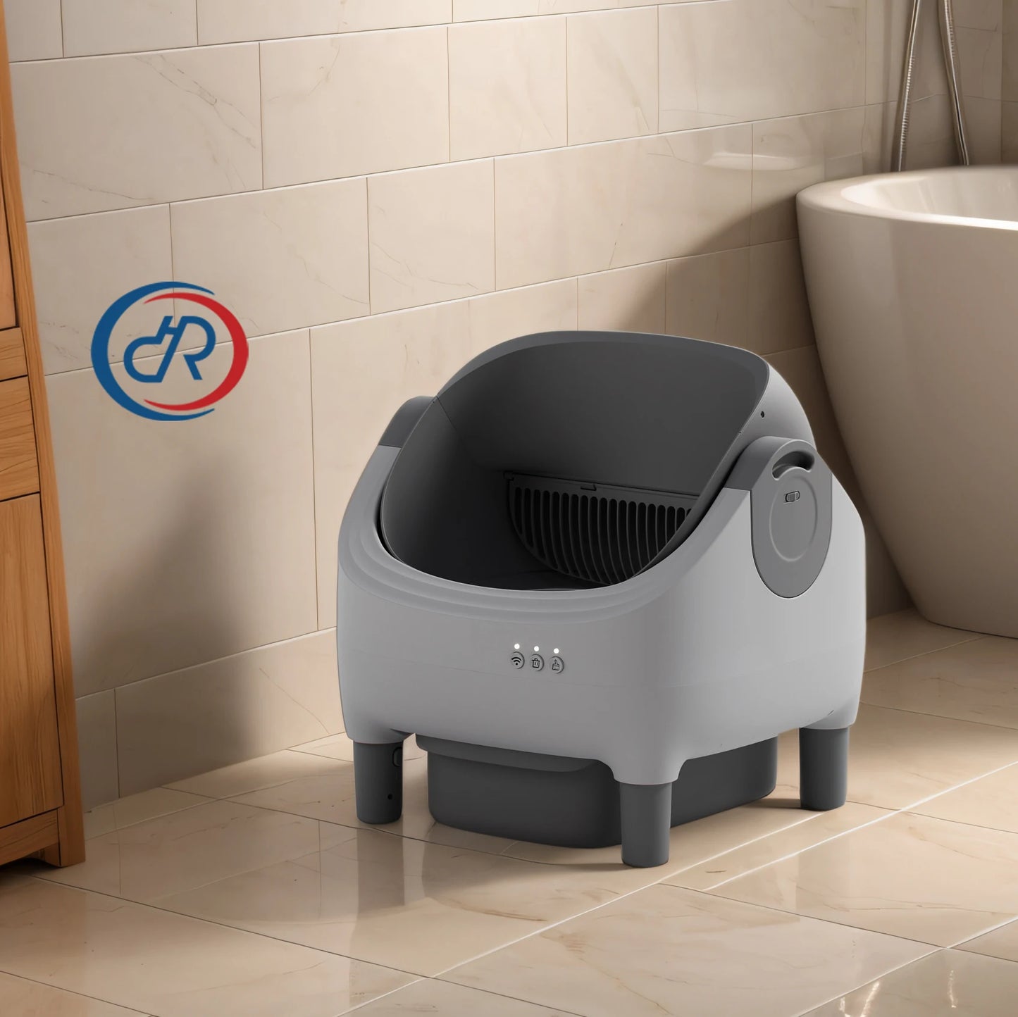 OKKPETS New Design Automatic Cat Litter Box APP Control Dual Safety Sensors Self Cleaning Litter Box with Open-Top Design