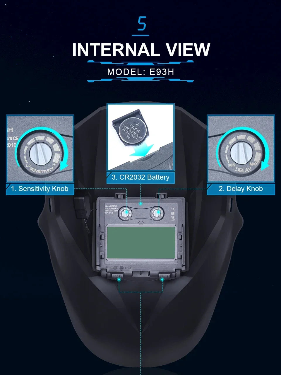 DIN4/9-13 1/25000s Mma Welder Protect Mask Helmet Welding Mask Mascara Soldar Battery Grinding Welding Helmet Solar Cell Cap