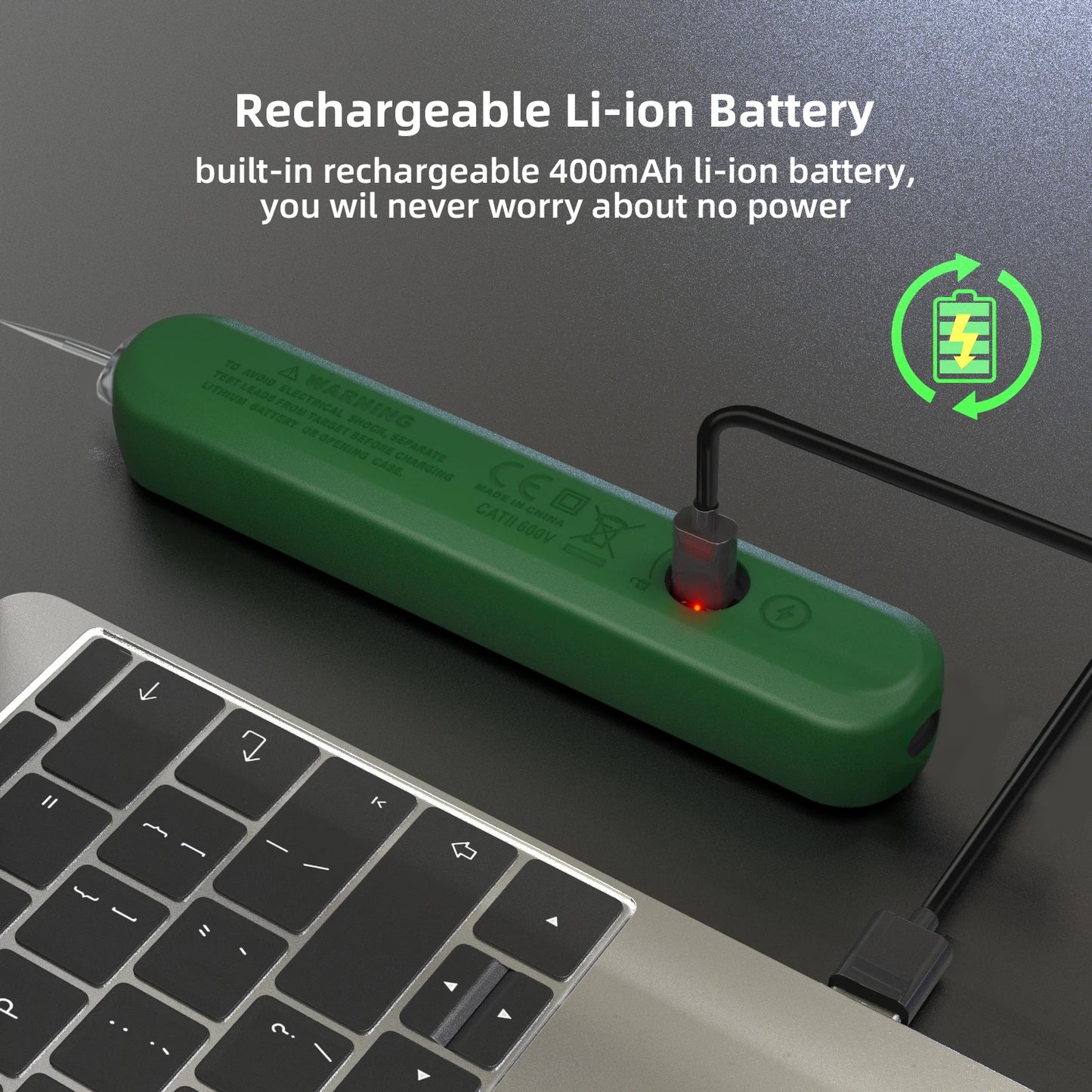 BSIDE Voltage Tester Pen 12V-300V Non-Contact Detection Leakage Live Wire Breakpoint Finder Portable Household Voltage Meter USB