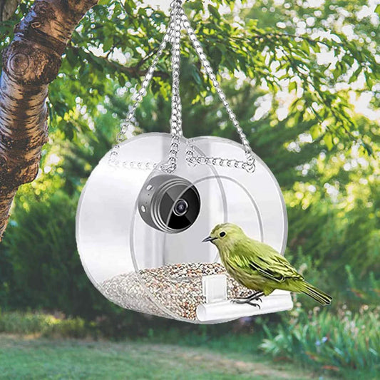Smart Bird House Pet Feeder Transparent with Camera Home 1080P HD
