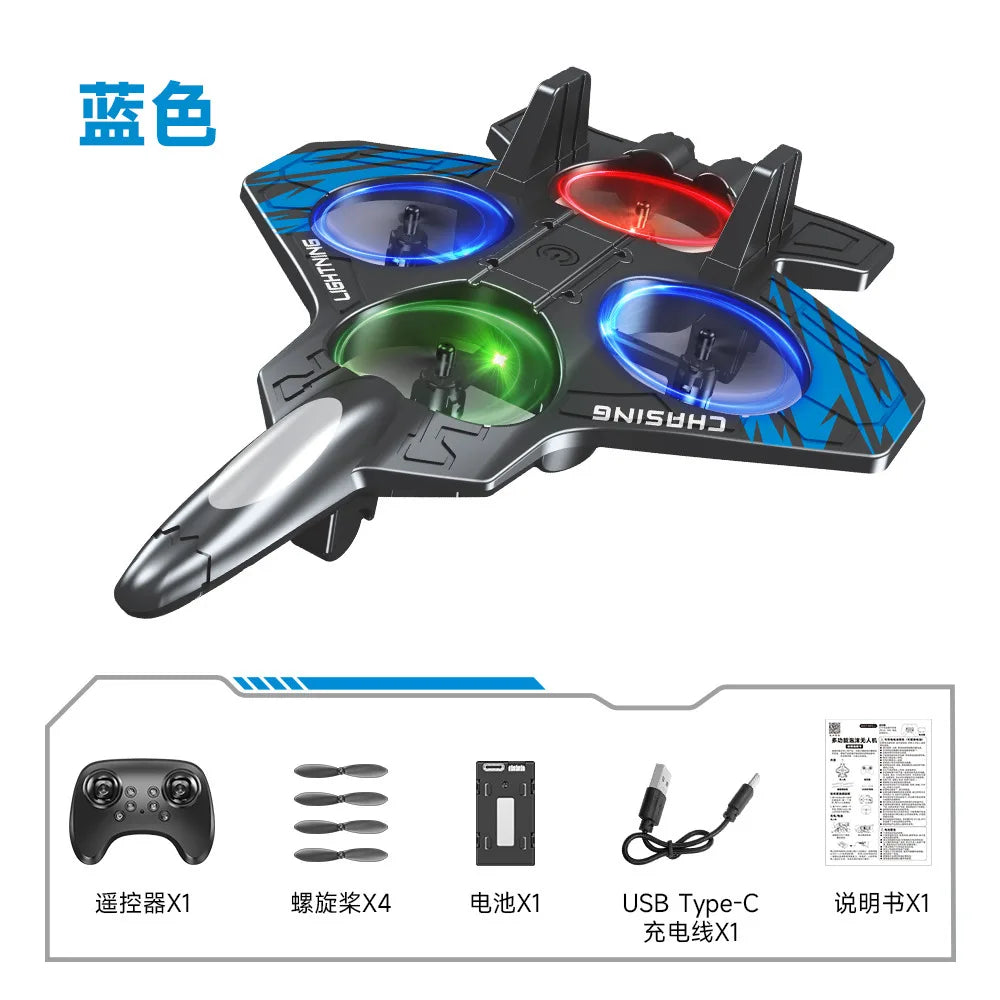 Remote Control Fighter Kids Flying Helicopter RC Hobby Jet Plane 2.4G Stunt Foam Fighter Airplane Toy Drone With Light