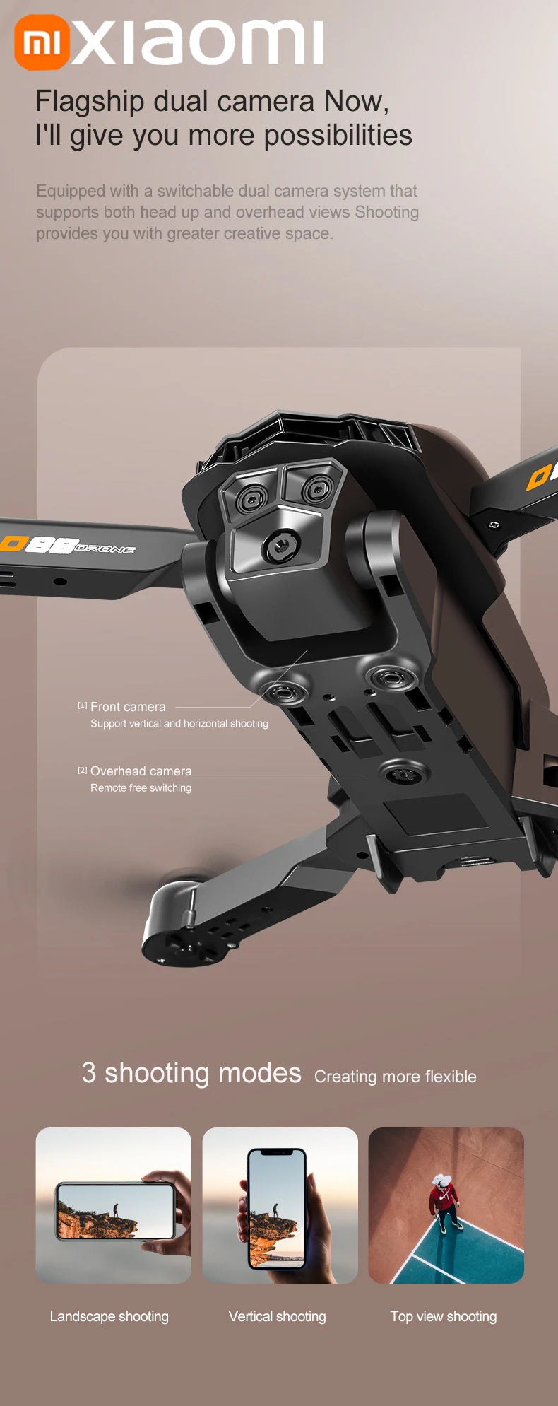 Xiaomi D88 Drone 8K Aerial HD Dual Camera Photography Intelligent Obstacle Avoidance Brushless Motor 5G WIFI GPS Return VR Drone