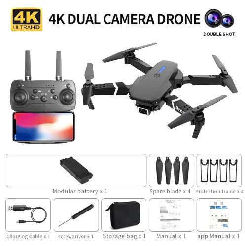 Drone E88 Pro WiFi FPV Drone - Single/Dual 4K/1080P Camera