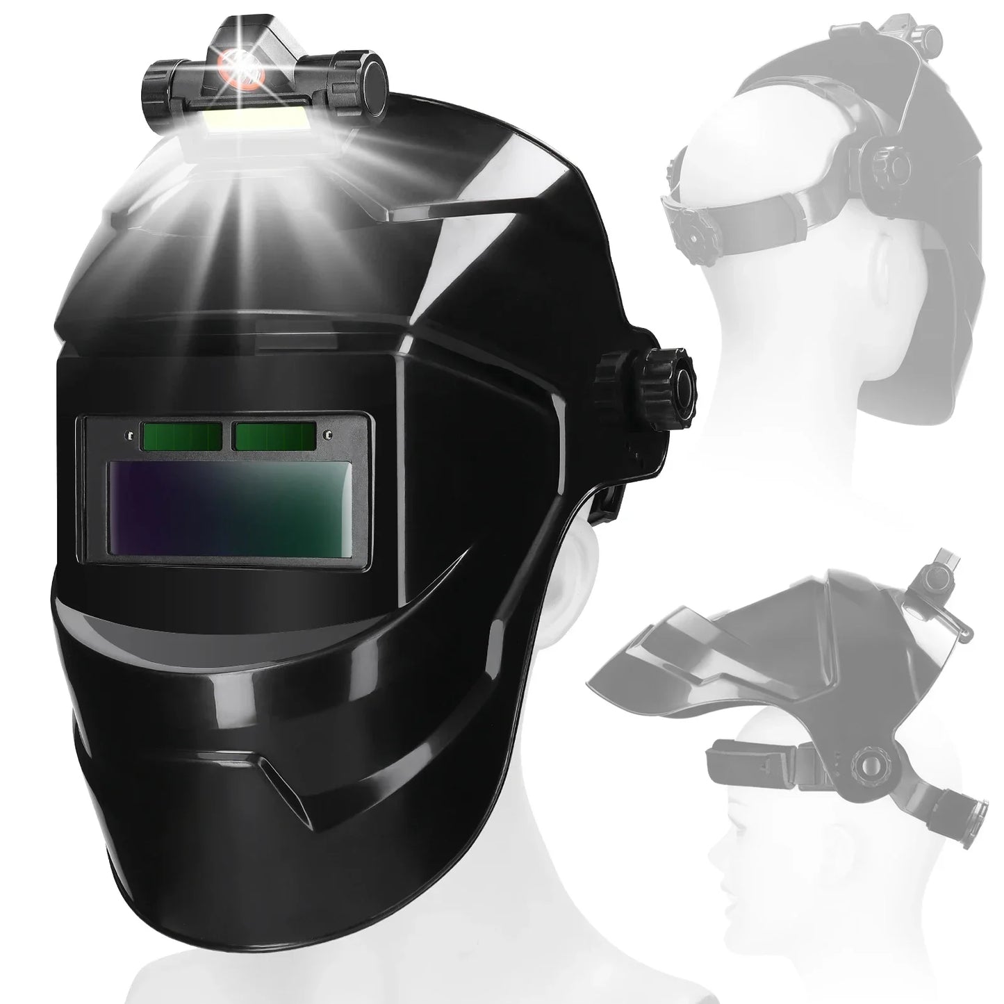 Automatic Dimming Welding Facemask Large View True Color Auto Darkening Welding Facemask 130℃ High Temperature Resistant