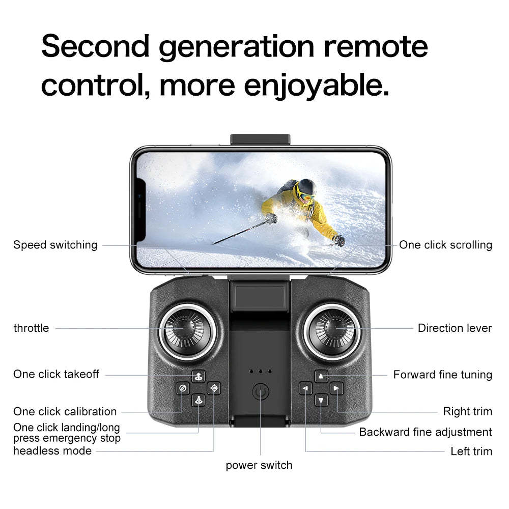 XD1 8K HD dual camera aerial camera, alloy anti-drop mini drone 2.4GWiFi drone foldable four-axis aerial camera