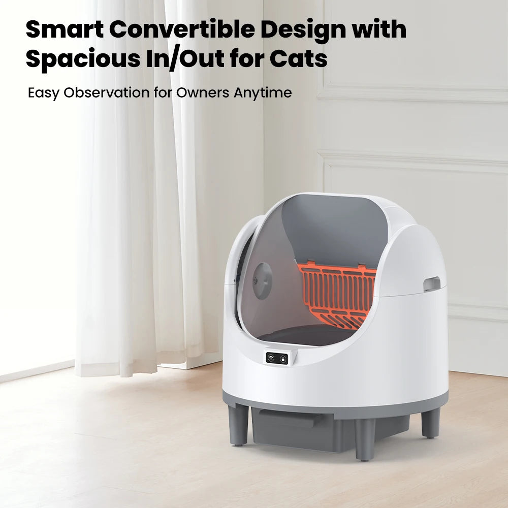 Smart Cat Litter Box, Self-Cleaning with Tuya App Control, 8L Large Capacity, Infrared Sensor Safety, Leak-Proof Design