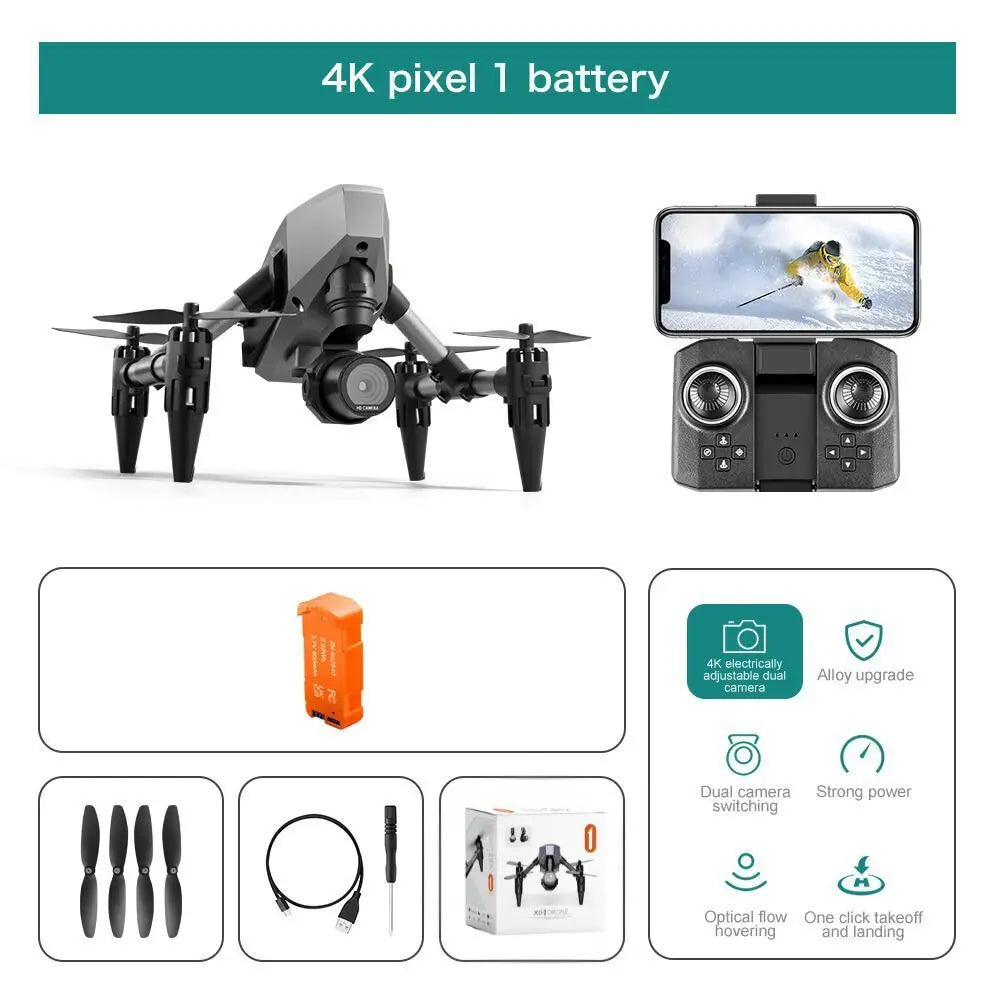 XD1 8K HD dual camera aerial camera, alloy anti-drop mini drone 2.4GWiFi drone foldable four-axis aerial camera