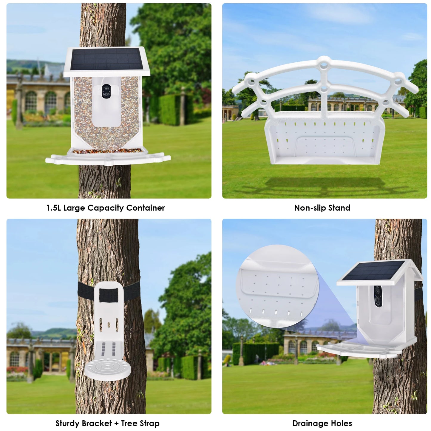 Smart Bird Feeder with Camera, Outdoor Bird Feeding House
