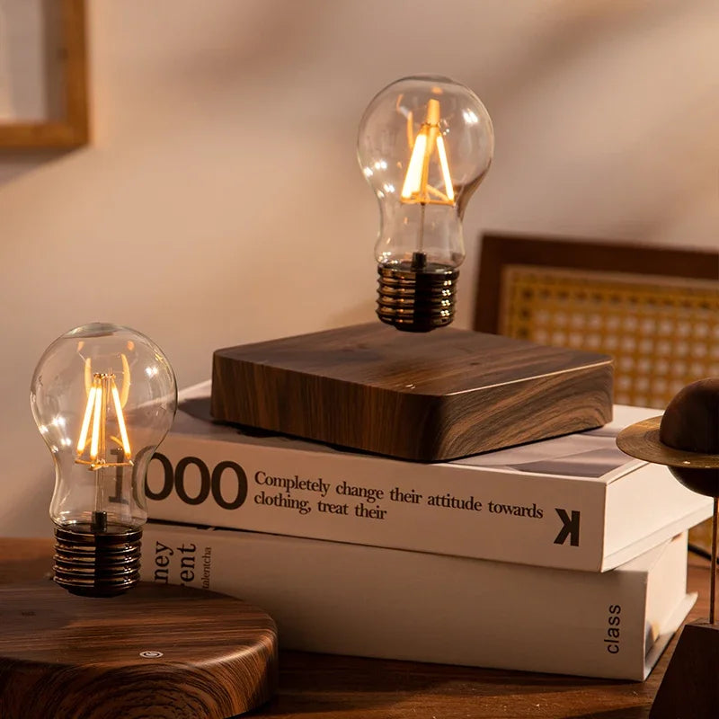 Maglev Light Bulb Black Technology Small Ornament Crafts Ambient Light Desk Lamp Home Living Room Modern Light Luxury