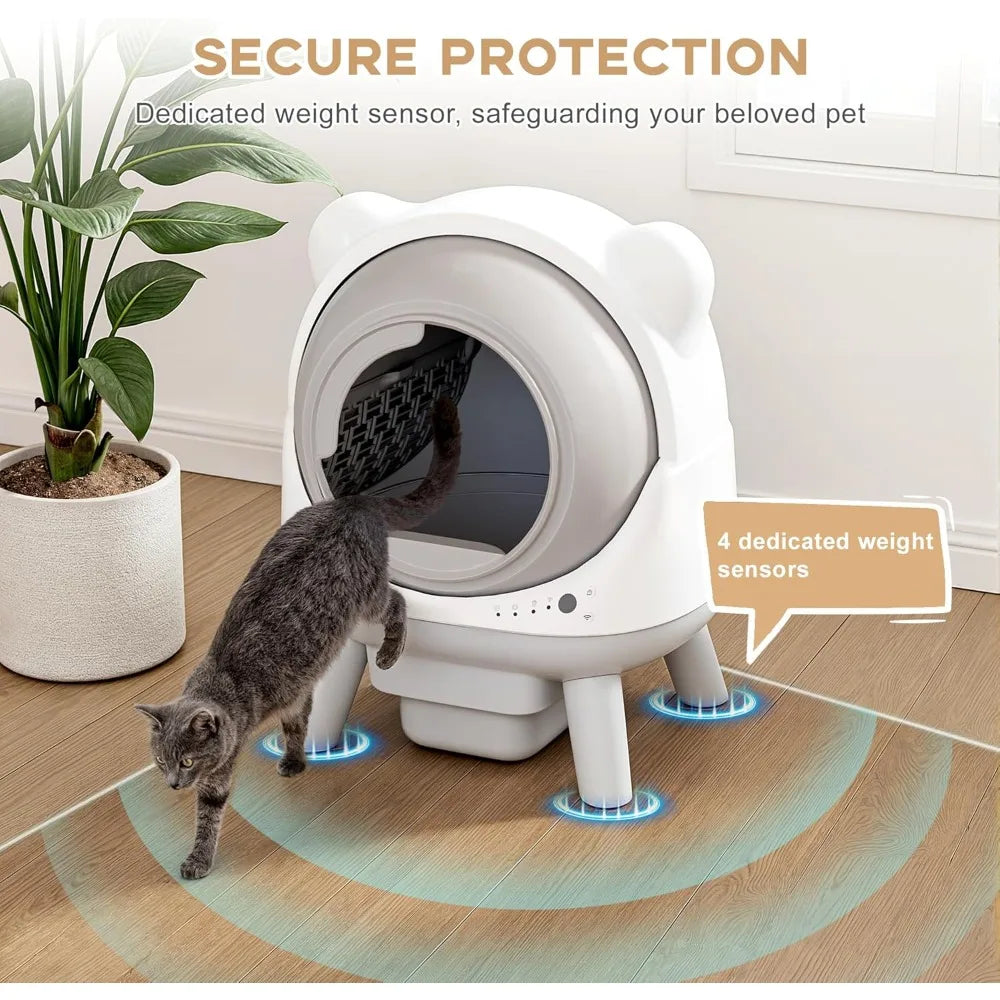 Automatic Self-Cleaning Cat Litter Box – App Controlled, Extra Large Capacity for Multi-Cat Households, Includes Litter