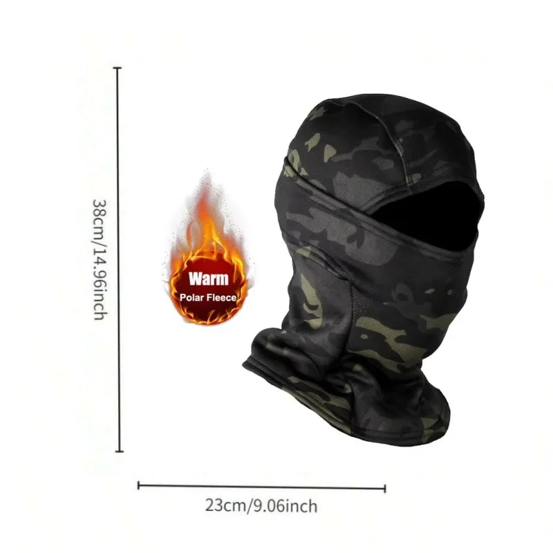 Winter Fleece Warm Camouflage Balaclava Outdoor Cold-proof Ski Cycling Full Face Mask Motorcycle Mask Helmet Lining
