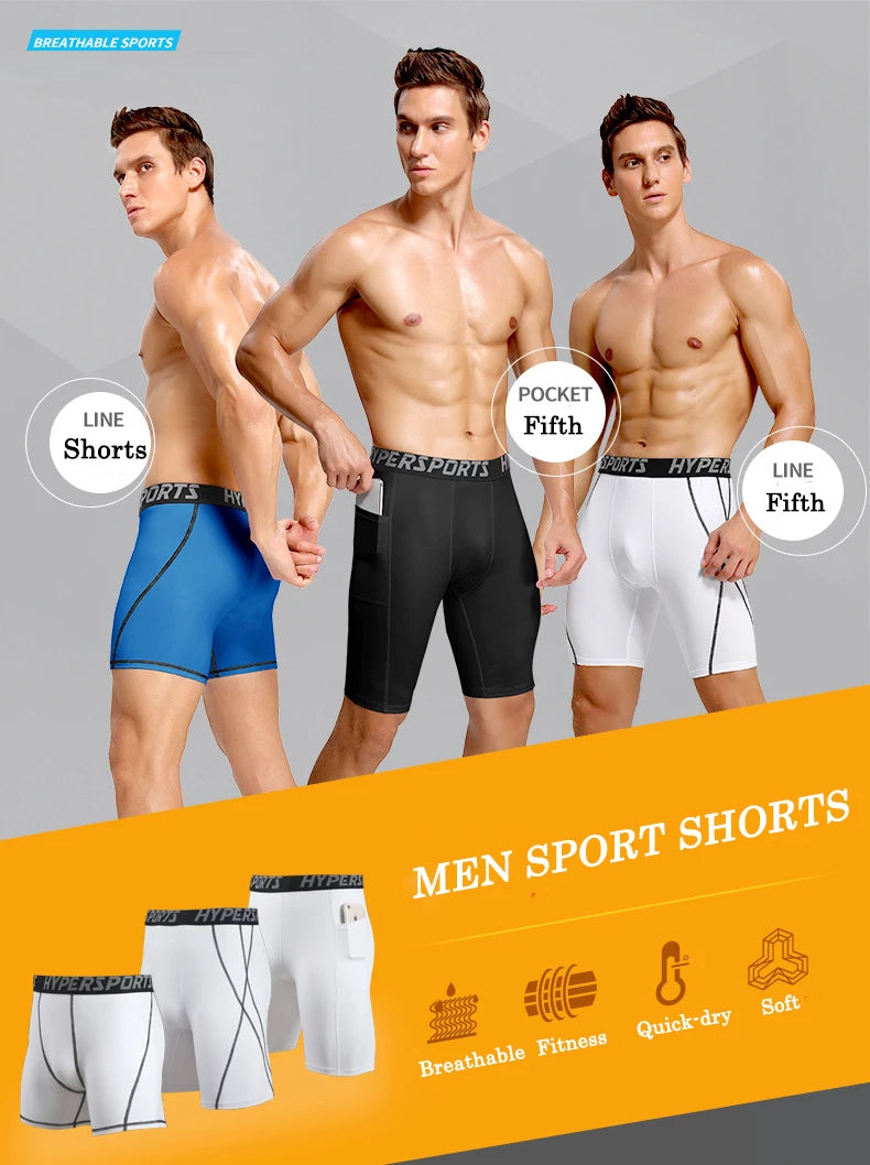 shorts for men's Compression Shorts Men Summer Sportswear Training Tights Gym Fitness Leggings Short Pants Sport Bottoms Running Shorts Men