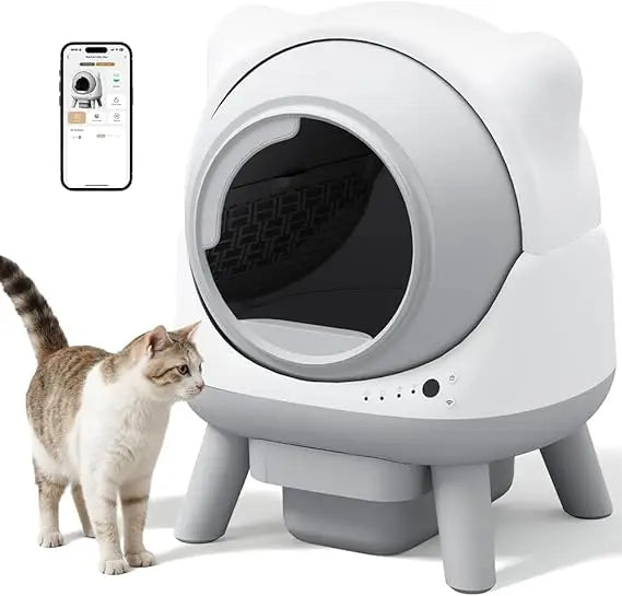 Automatic Self-Cleaning Cat Litter Box – App Controlled, Extra Large Capacity for Multi-Cat Households, Includes Litter