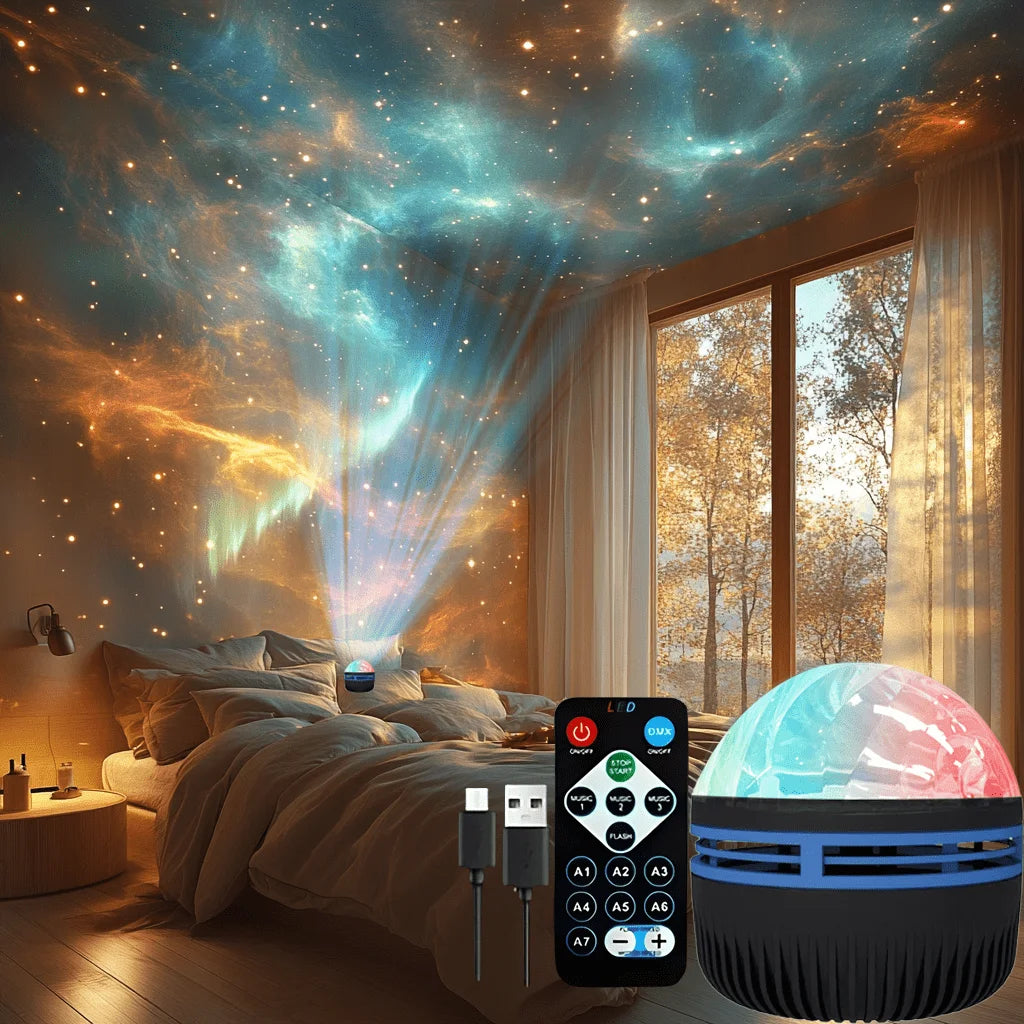 LED Night Light 7 Colors Starry Sky Projector Light Northern Aurora Ambient Light