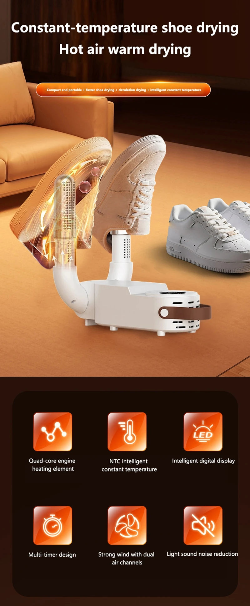 Xiaomi Intelligent Shoe Dryer With Both Dry And Wet Functions Deodorizing And Timed Design Foldable And Quick Drying Shoe Dryer