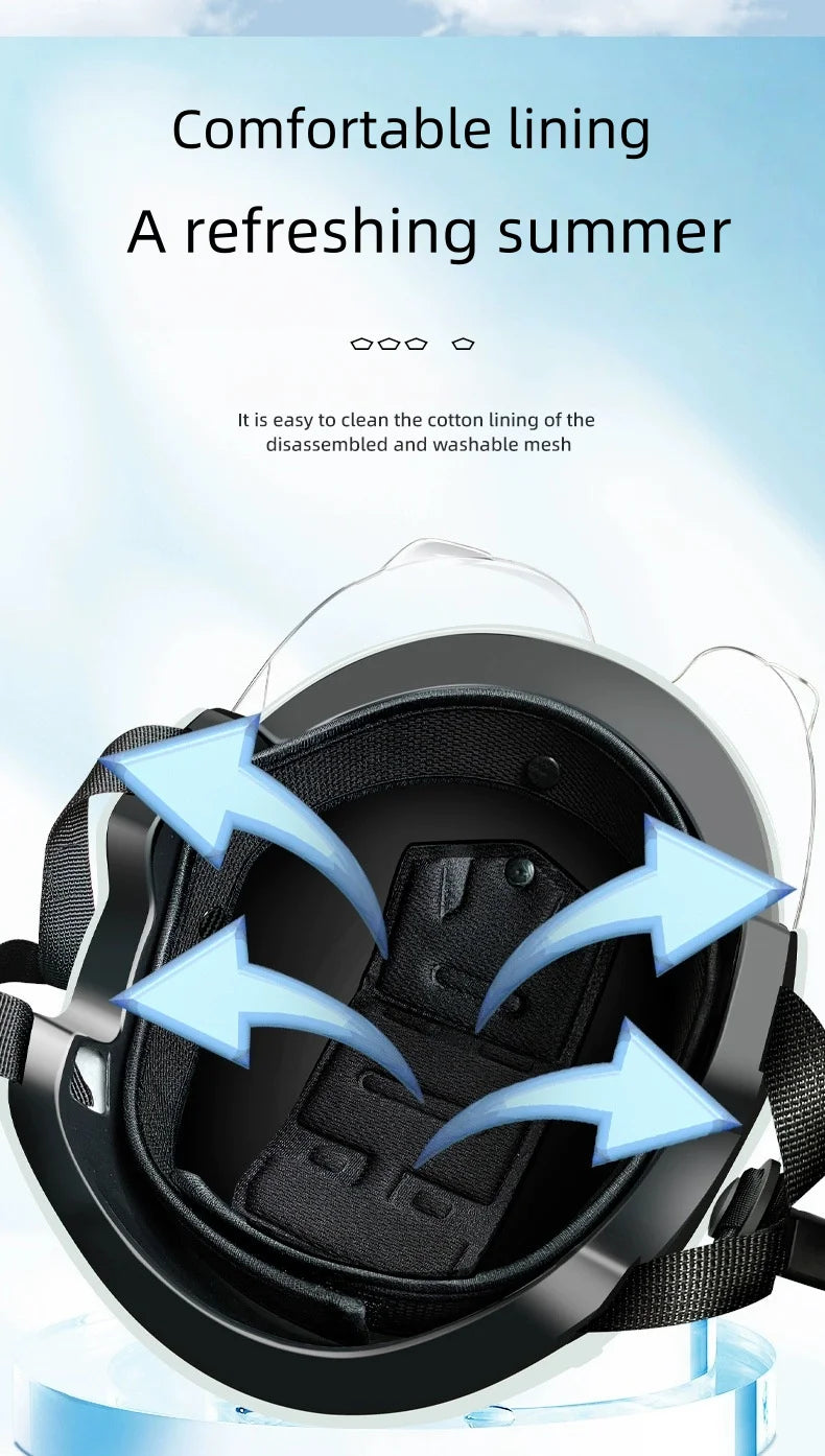 Men's motorcycle helmet - Comfortable and breathable. Bicycle and electric vehicle helmet - 3C certified safety equipment.