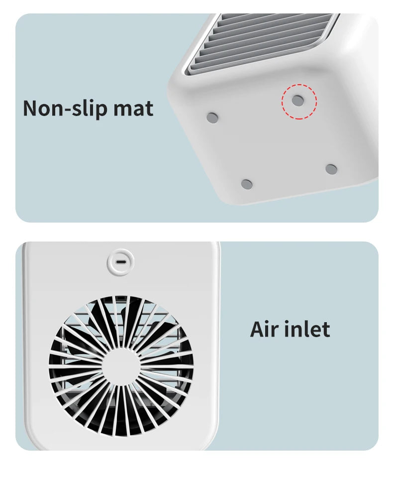 Portable Fan with 2-Speeds Evaporative Air Cooler with 0.5L Water Tank