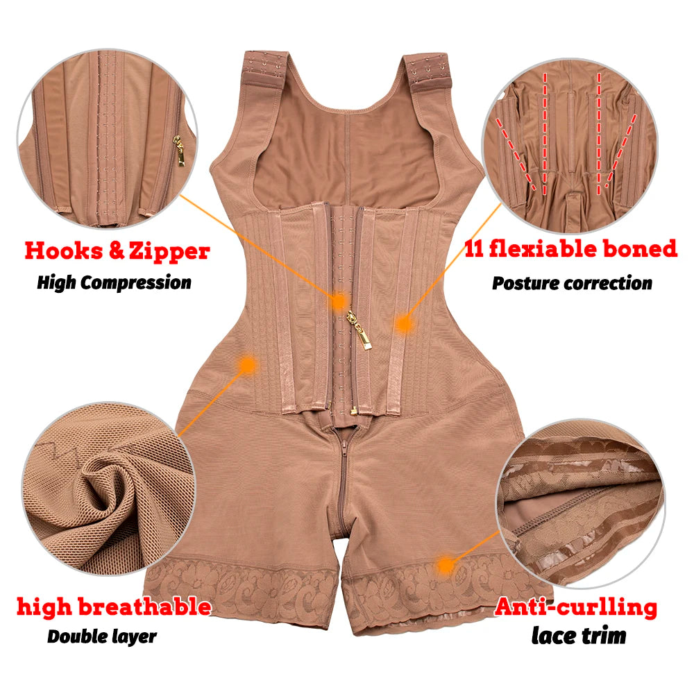 Shapewear for women's High Compression Girdle Shaper Colombian Fajas Shapewear Postpartum Belly flat Sheath Waist Trainer Belts Woman Extreme Corset