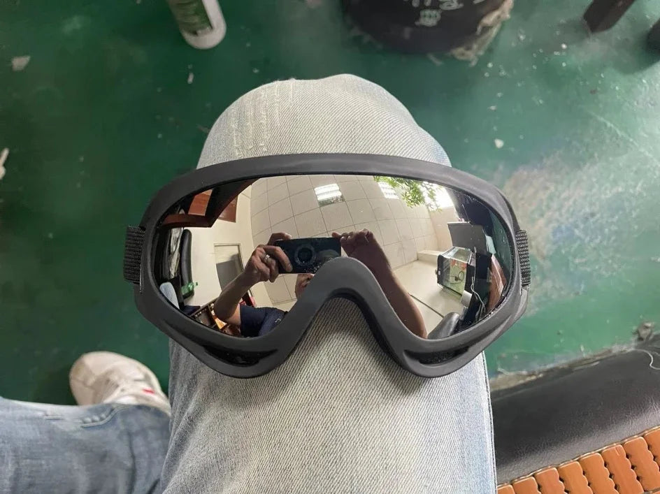 MTB Safety Mask & Goggles Combo - Windproof Protection for Extreme Cycling, Dirt Bikes & Outdoor Sports