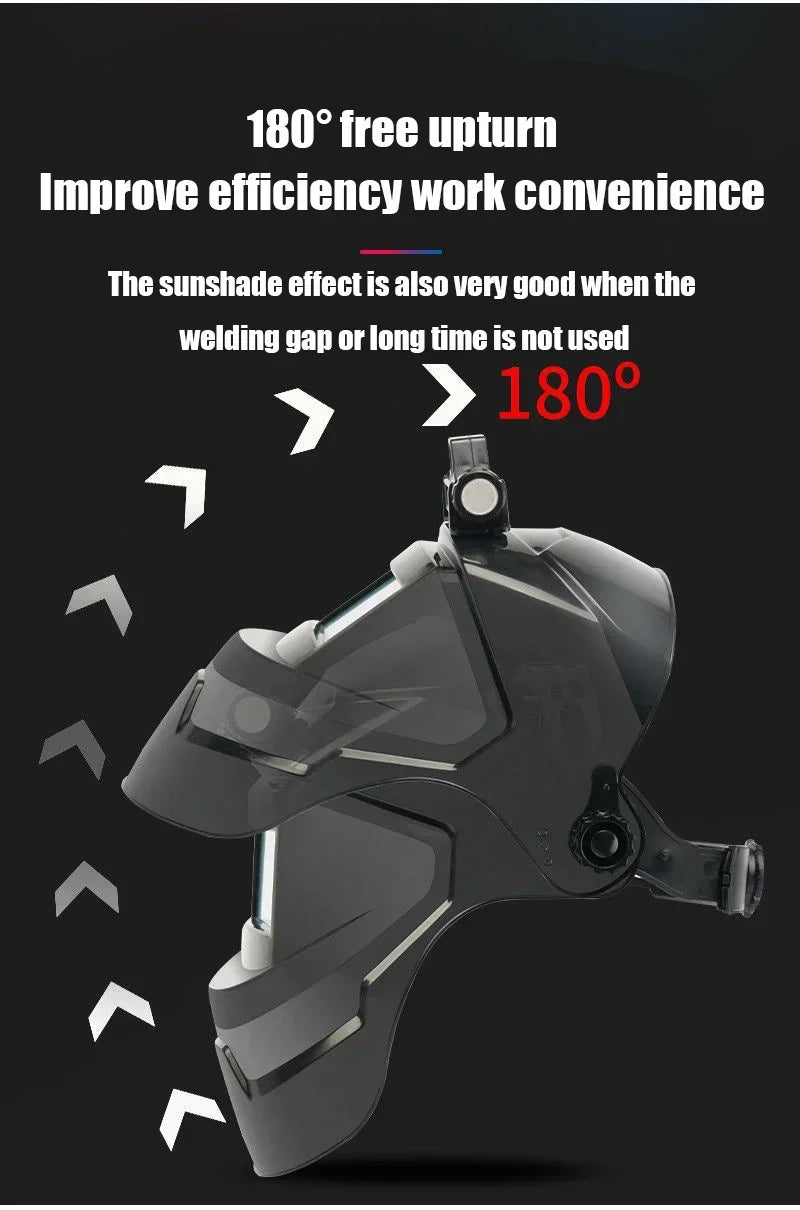 True Color Welding Helmet Automatic Dimming Welding Mask Large View Auto Darkening Facemask for Arc Welder Grinding Cutting Tool