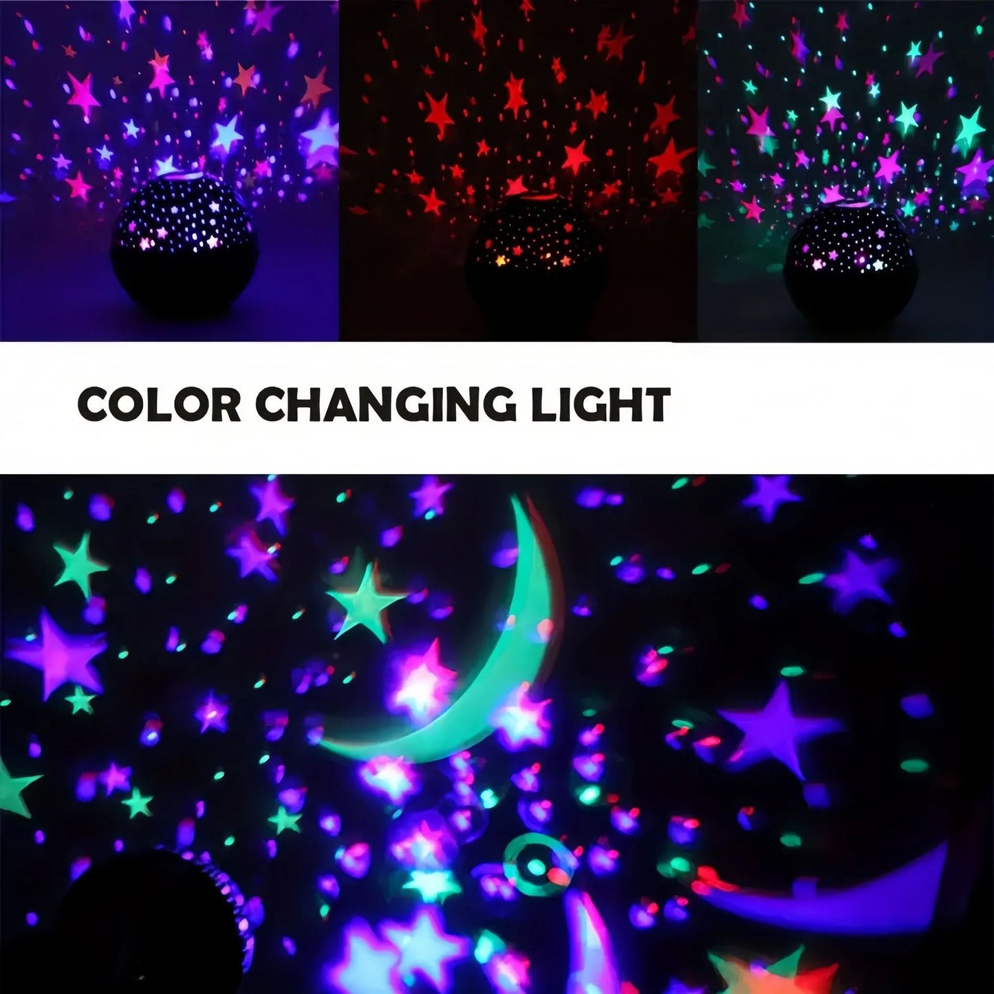 RGB Night Lights LED Projector Light Starry Moon Galaxy Projection Lamp