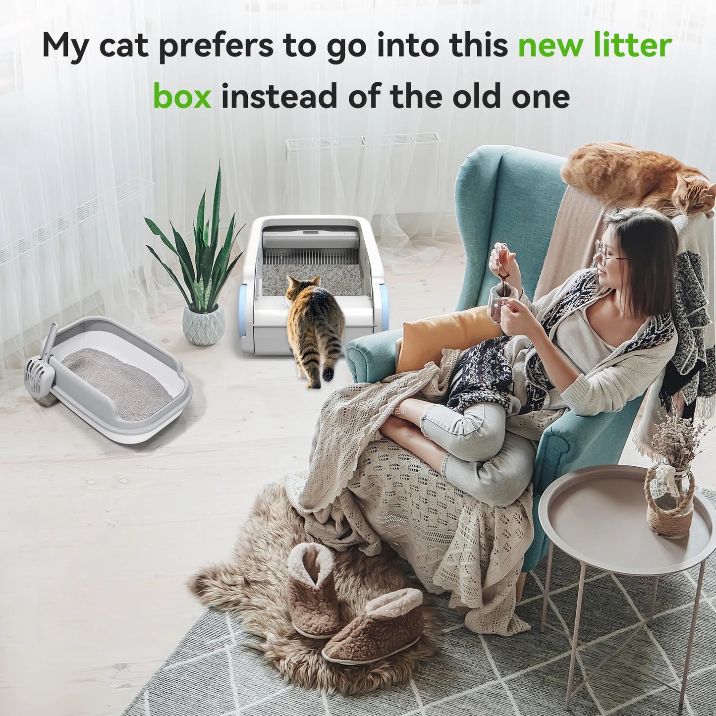 Open Smart Cat Litter Box Automatic Self Cleaning,Remote Control Via App,Cat Toilet Litter Tray,2025 New Electric Cat Toilet