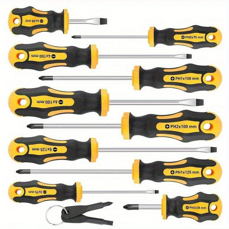 Upgraded Professional Screwdriver Set with Magnetic Bit Holder, Includes Slotted, Phillips, Hexagonal, Torx, and Precision Tools
