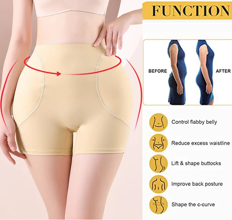 Shapewear for Women Padded Buttock Butt Lifter Fixed Sponge Cushion Fake Ass Underwear Hip Enhancer Tummy Control Panties Fajas Colombianas Girdles