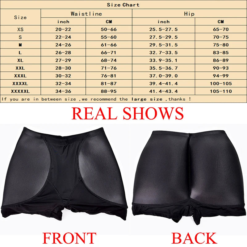 Shapewear for Women Padded Buttock Butt Lifter Fixed Sponge Cushion Fake Ass Underwear Hip Enhancer Tummy Control Panties Fajas Colombianas Girdles