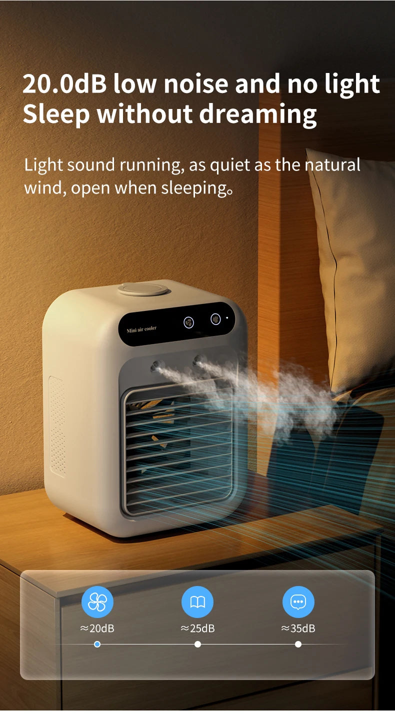 Portable Fan with 2-Speeds Evaporative Air Cooler with 0.5L Water Tank