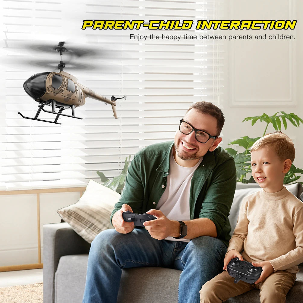 Vatos remote controlled helicopter camouflage 2.4GHz radio indoor RC helicopter toy one click takeoff for boy children adults