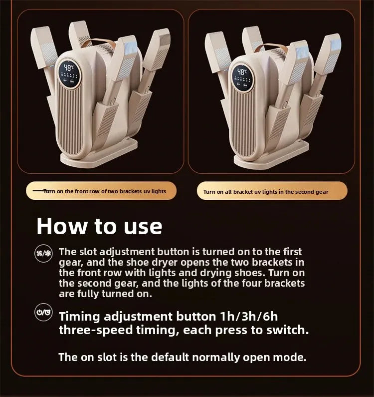 Portable Foldable Electric Shoe Dryer UV Blue Light UV Sterilization Deodorizing Shoe Dryer Fast Drying Household Shoe Dryer