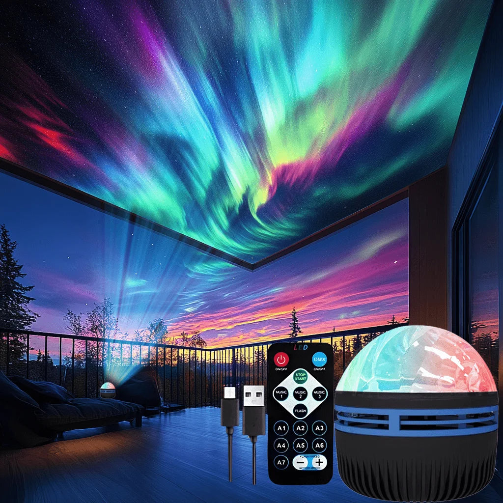 LED Night Light 7 Colors Starry Sky Projector Light Northern Aurora Ambient Light