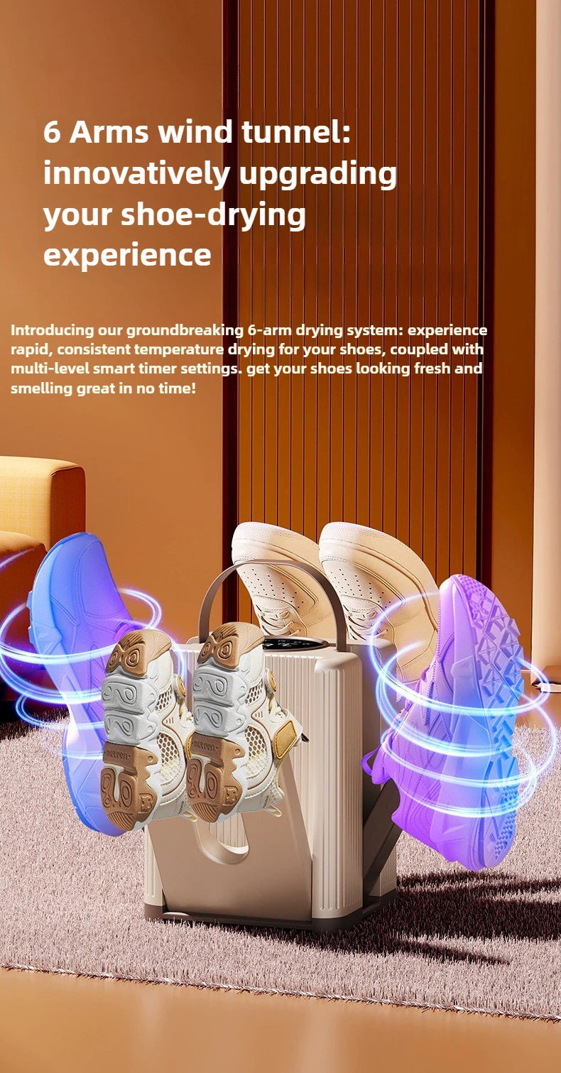 Six-Arm Foldable Shoe Dryer