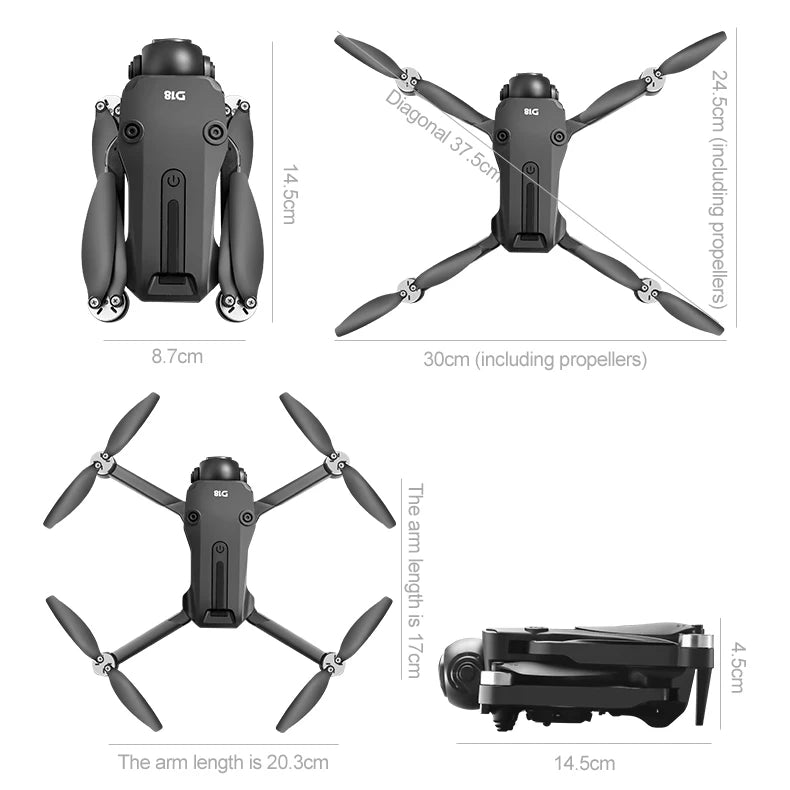 Lenovo D18 Drone 8K HD Dual Camera Aerial Photography Obstacle Avoidance Brushless Motor 5G WIFI GPS Return 18000m Quadcopter